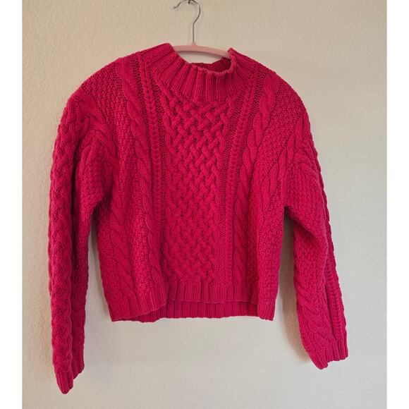 Ann Taylor women's Cotton Pink crop sweater size small - Picture 2 of 7
